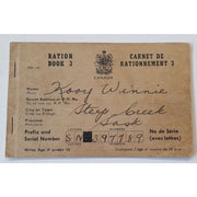 ORIGINAL USED CANADIAN WW2 RATION BOOKS AND MEAT RATION TOKEN