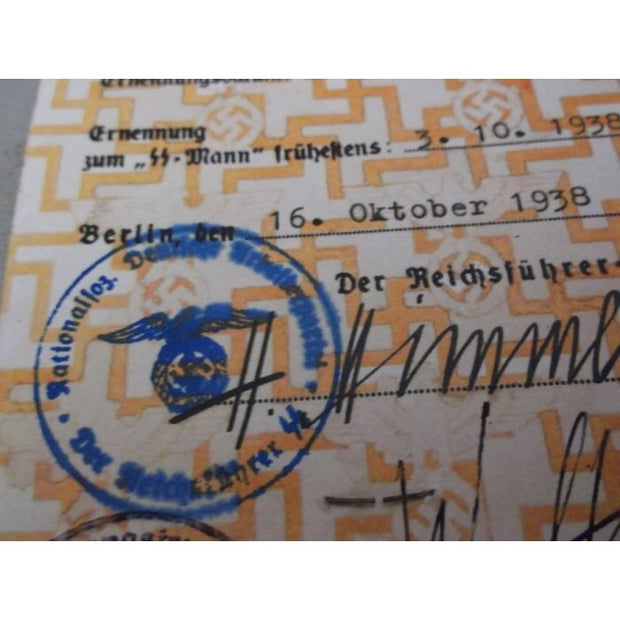 SS NSDAP AUSWEIS KONRAD JURGENSEN SS VERFUGUNGSTRUPPE DER FUHRER