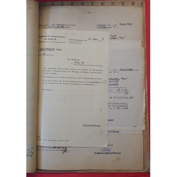 SS TOTENKOPF DEATH FILE FOR WAFFEN SS-MANN AUGUST HAUER