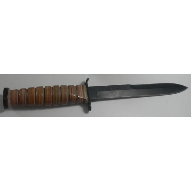 AMERICAN M3 FIGHTING TRENCH KNIFE WWII & M6 LEATHER SHEATH