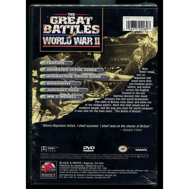 THE GREAT BATTLES OF WORLD WAR II - BATTLE OF BRITAIN DVD