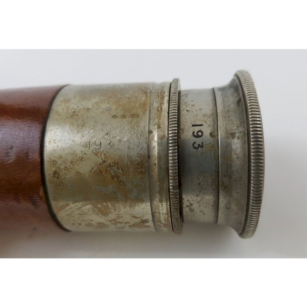 WORLD WAR I BRITISH PERIOD NICKEL PLATED "OFFICERS OF THE WATCH" NAVAL TELESCOPE BY T. COOKE & SONS LTD