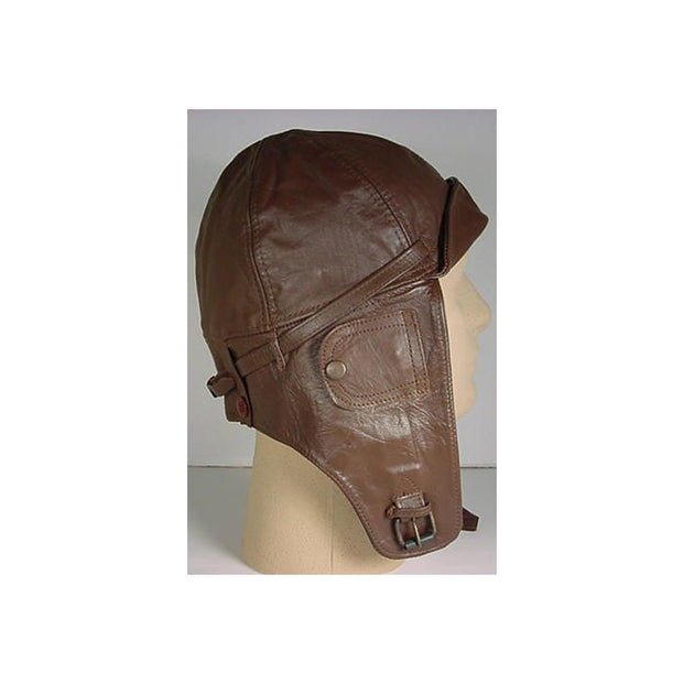 GERMAN BROWN LEATHER AVIATOR HELMET