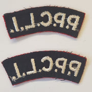 CANADIAN WW2 CLOTH SHOULDER FLASH P.P.C.L.I. PRINCESS PATRICIA’S CANADIAN LIGHT INFANTRY