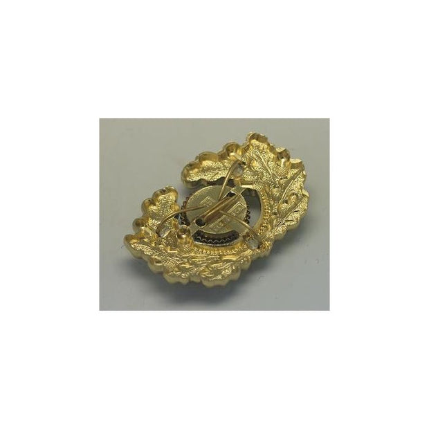 GERMAN HEER GENERAL VISOR CAP WREATH AND COCKADE IN GOLD WWII