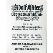 HANS VON TLCHAMMER UND OFTERN, REICHSFORTFUHRER LEIT 19. JULI 1933