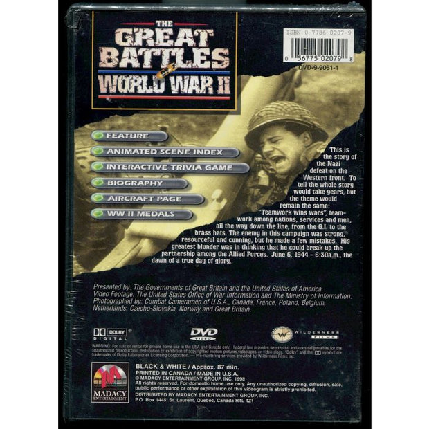 THE GREAT BATTLES OF WORLD WAR II - D-DAY : BATTLE FOR THE BEACH DVD