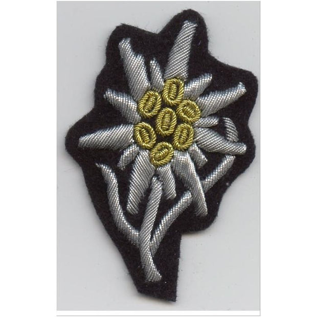 GERMAN WWII WAFFEN SS OFFICERS EDELWEISS CAP INSIGNIA