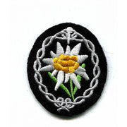 GERMAN SS EDELWEISS SLEEVE PATCH ENLISTED MAN BLACK BACKING