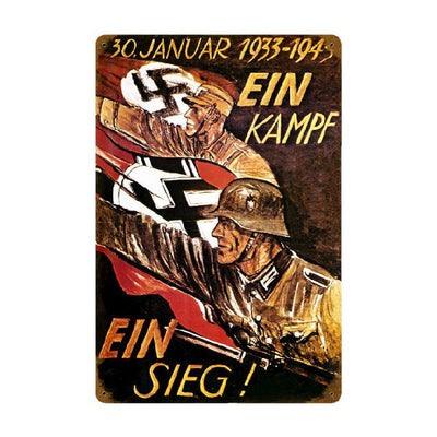 GERMAN EIN SIEG METAL SIGN 18" X 12"