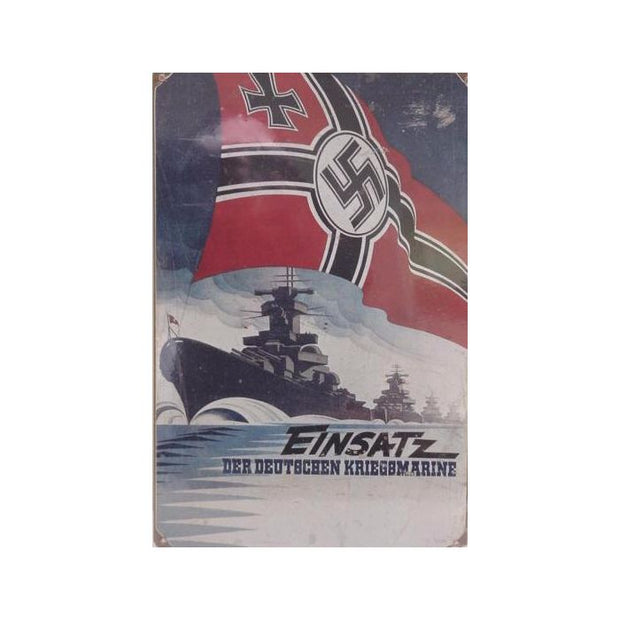 GERMAN EINSATZ METAL SIGN 12" X 18"