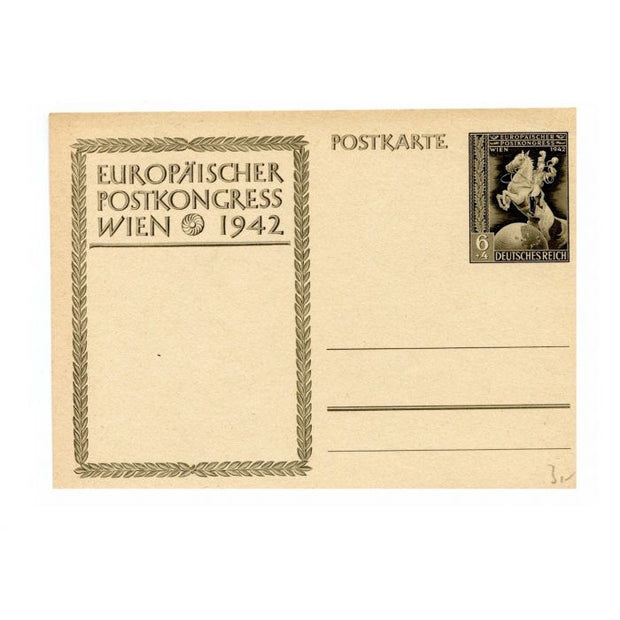 Europäischer Postkongress Wien 1942 Postcard