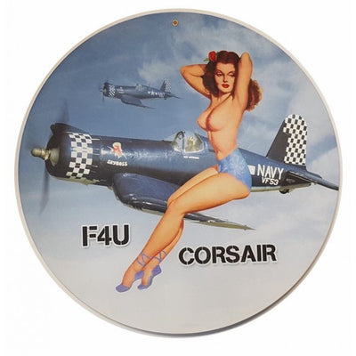 F4U CORSAIR NUDE METAL SIGN