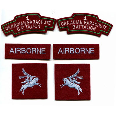FIRST CANADIAN PARACHUTE BATTALION BADGES & PATCHES - SET OF 6