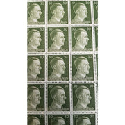 FULL AND COMPLETE GERMAN WWII HITLER HEAD STAMP SHEET OF 100 STAMPS 30 RPF VALUE. FULL GUM