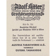 GAULEITER BURCKEL SPRICHT ZUR MAIFEIER 1939 IN WEIN CIGARETTE CARD