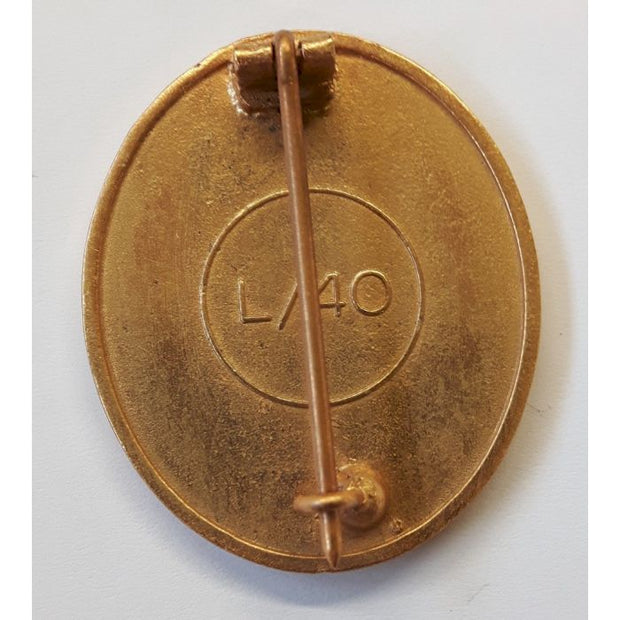 GERMAN WW2 1939 WOUND BADGE GOLD (Verwundeten-Abzeichen, Gold)