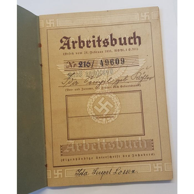 GERMAN 2ND ISSUE VERSION NAZI PARTY PAY WORKBOOK DEUTFCHES REICH ARBEITSBUCH