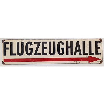 GERMAN AIRPLANE HANGER METAL SIGN 5" X 20"