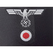 GERMAN ARMY PANZER ENLISTED MAN M43 TRAPEZOIDS BEVO T- SHAPED HAT BADGE Grey on Black