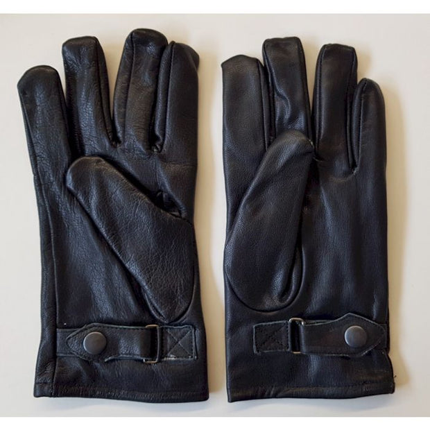 GERMAN WW2 OFFICER STYLE BLACK LEATHER GLOVES