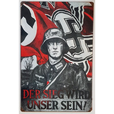 GERMAN DER SEIG WIRD METAL SIGN 12" X 18"