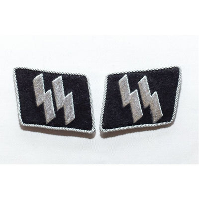 GERMAN WWII DOUBLE SS RUNES COLLAR TABS