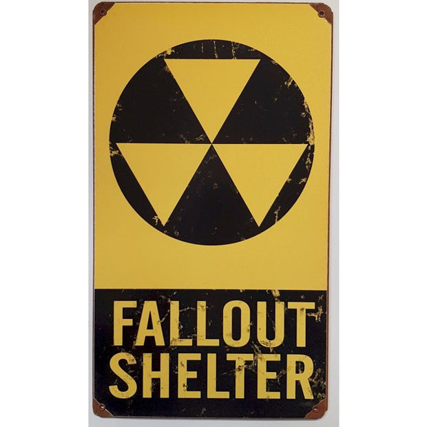 GERMAN FALLOUT SHELTER METAL SIGN 8" X 14"