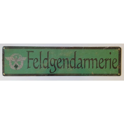 GERMAN FELDGENDARMERIE METAL SIGN 5" X 20"