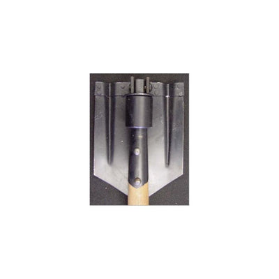 GERMAN FOLDING SHOVEL AND BLACK LEATHER CARRIER