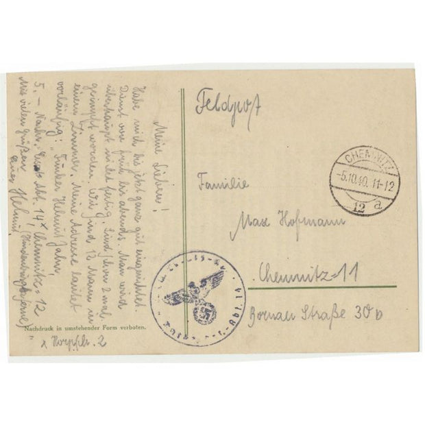 GERMAN FOLK LORE POSTCARDS FROM WW11 WITH WRITTEN LETTERS TO BACK HOME