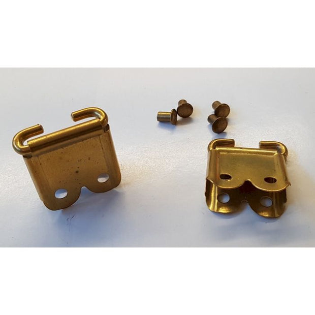 BRITISH ENFIELD BRASS RIFLE SLING CLIP ENDS - PAIR