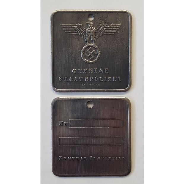 GERMAN SECRET POLICE ID - Geheime Staatspolizei Square