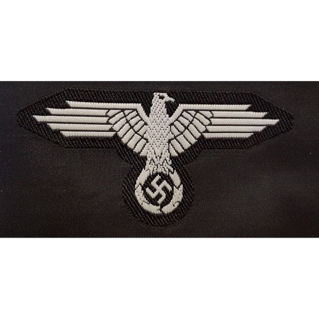 GERMAN SS CAP EAGLE BEVO STYLE HAT BADGE EM GREY