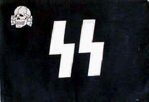 German Ss Skull Allgemeine Battle Flag Poly (3 X 5)
