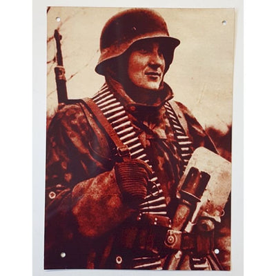 GERMAN SS SOLDIER METAL SIGN