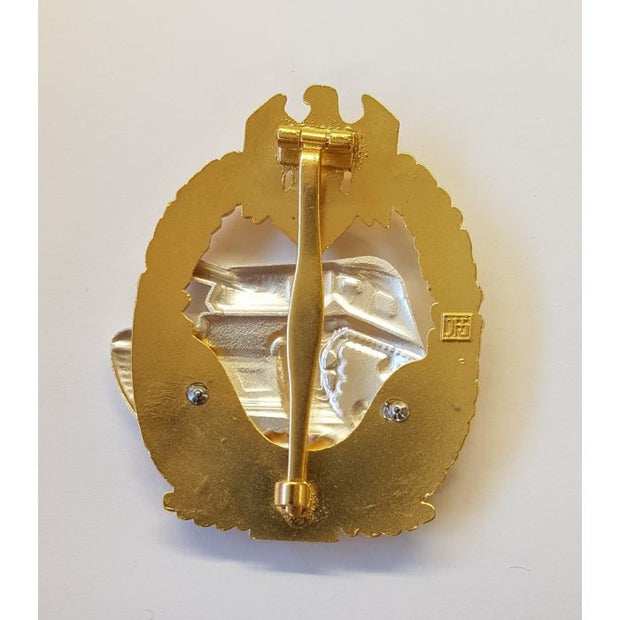 GERMAN TANK BATTLE BADGE 100 ACTIONS Gold & Silver