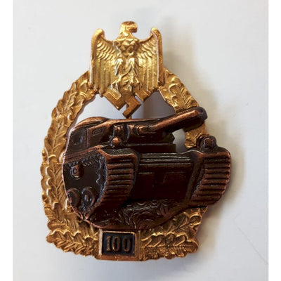 GERMAN TANK BATTLE BADGE 100 ACTIONS PANZER GRENADIER Gold & Bronze