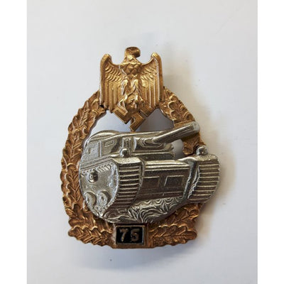 GERMAN TANK BATTLE BADGE 75 ACTIONS - GOLD & SILVER