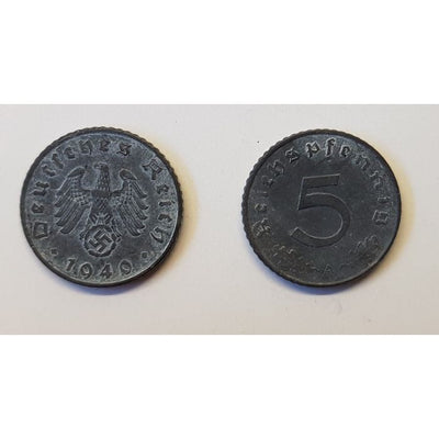 GERMAN THIRD REICH COIN - 5 REICHSFENNING