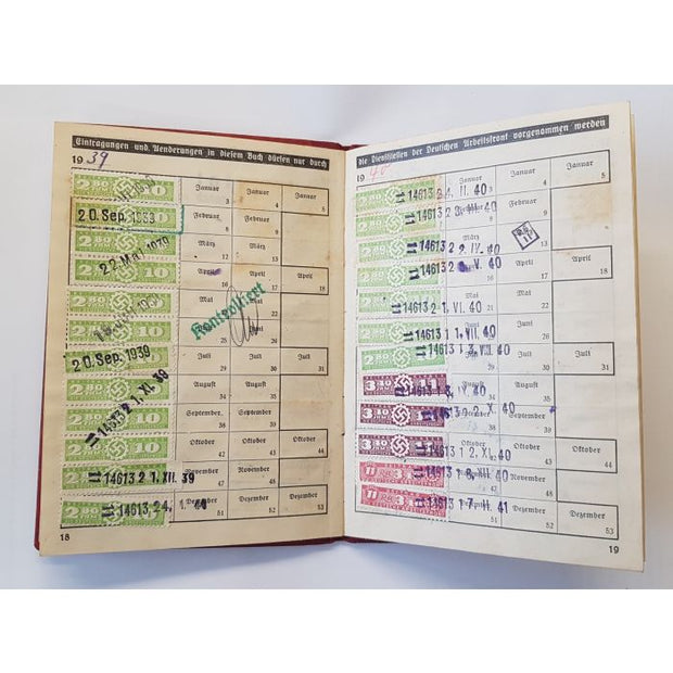GERMAN WWII ORIGINAL DAF DEUTSCHE ARBEITSFRONT WORKBOOK