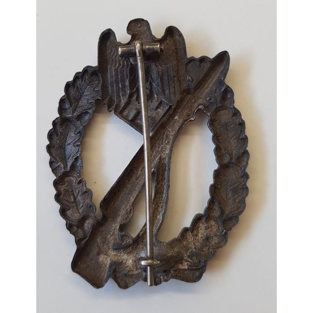 GERMAN WW2 INFANTRY ASSAULT BADGE SILVER HOLLOW BACK