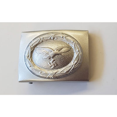 German Ww2 Luftwaffe / Air Force Belt Buckle Silver