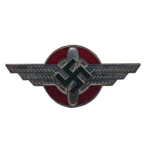 GERMAN WW2 NSFK/DLV GLIDER KORPS OFFICERS VISOR CAP BADGE INSIGNIA