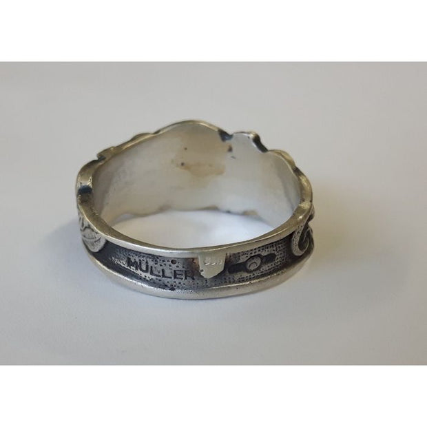German Ww2 Ss Skull Ring With Serpents