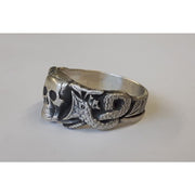 German Ww2 Ss Skull Ring With Serpents