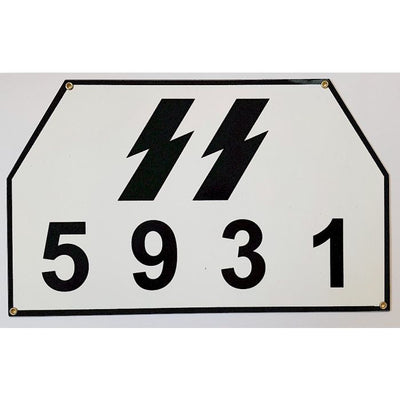 GERMAN WW2 SS BIG VEHICLE OR TRUCK LICENCE PLATE