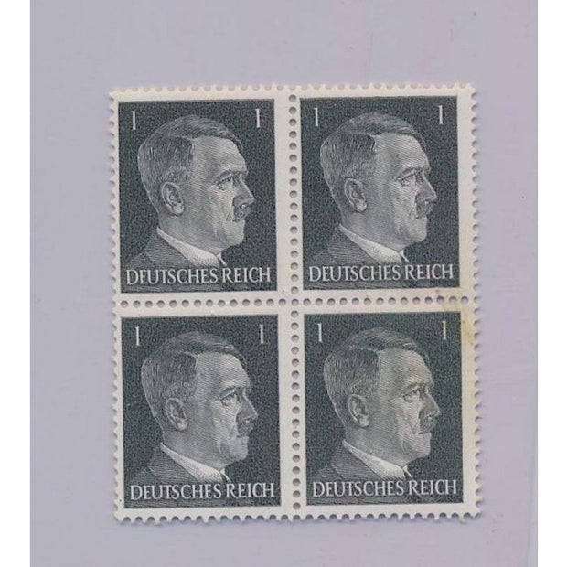 GERMAN WWII HITLER HEAD STAMP OF 4 STAMPS 1 RPF VALUE
