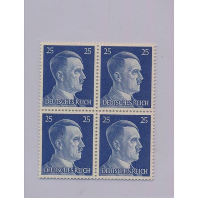 GERMAN WWII HITLER HEAD STAMP OF 4 STAMPS 25 RPF VALUE