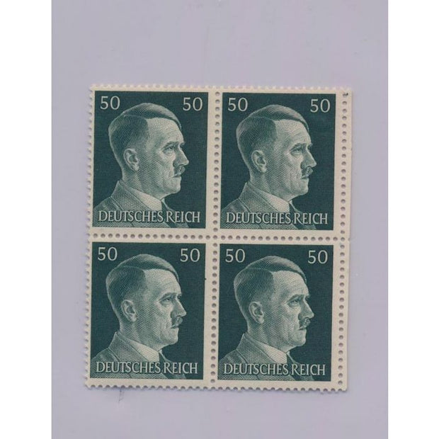 GERMAN WWII HITLER HEAD STAMP OF 4 STAMPS 50 RPF VALUE